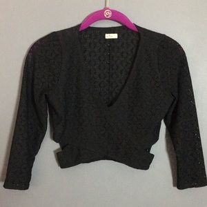 Black Hollister lace crop top with cutouts (Med)